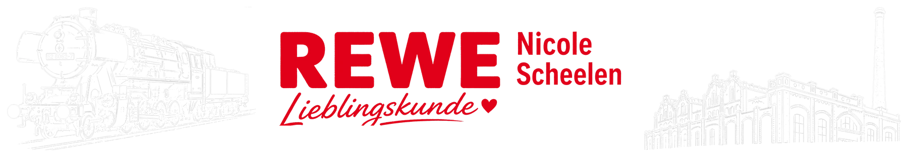 REWE Nicole Scheelen – Lieblingskunde, mit Wildauer Wahrzeichen